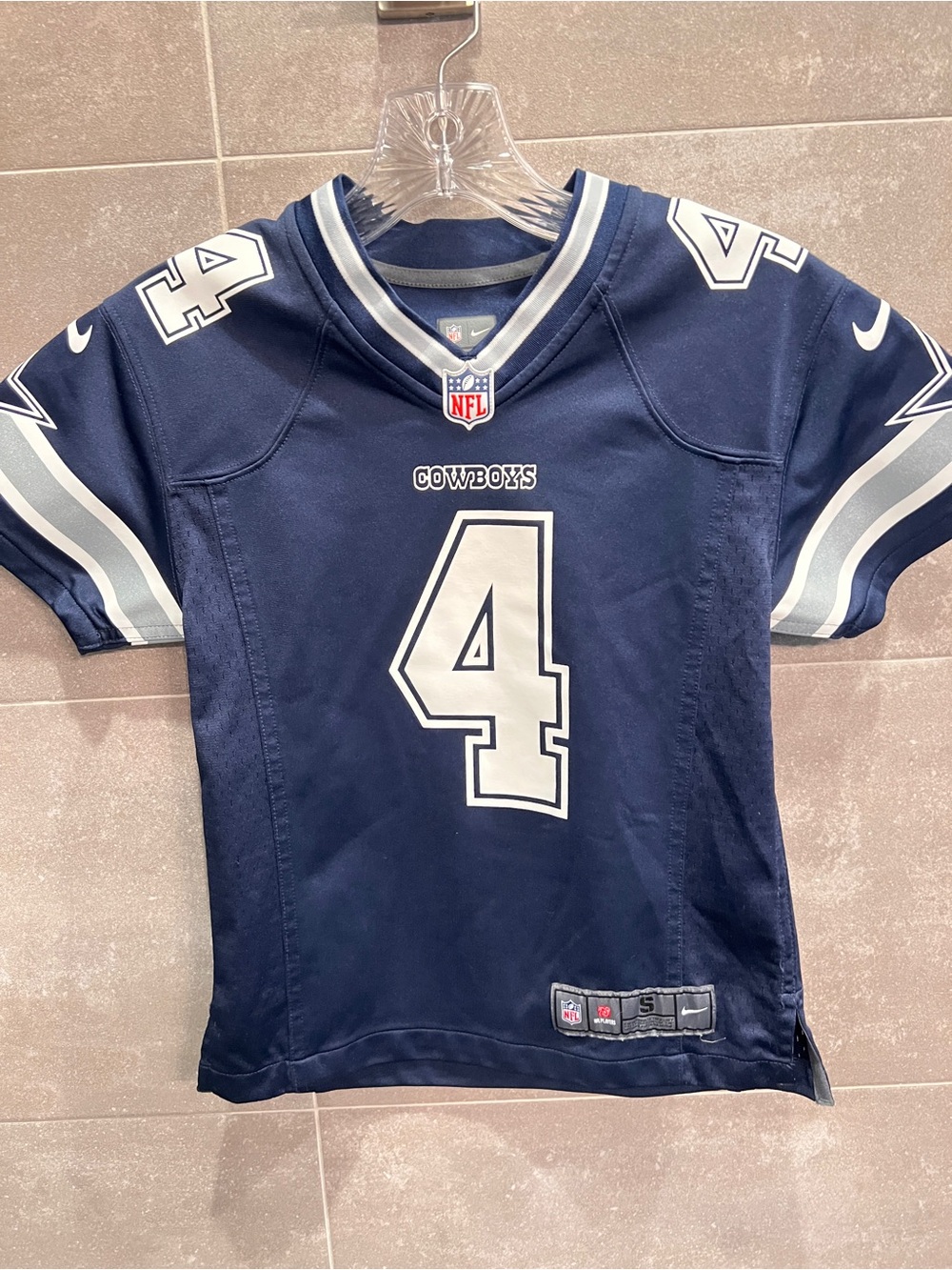 NFL Kids Dallas Cowboys Navy and White #4 Jersey